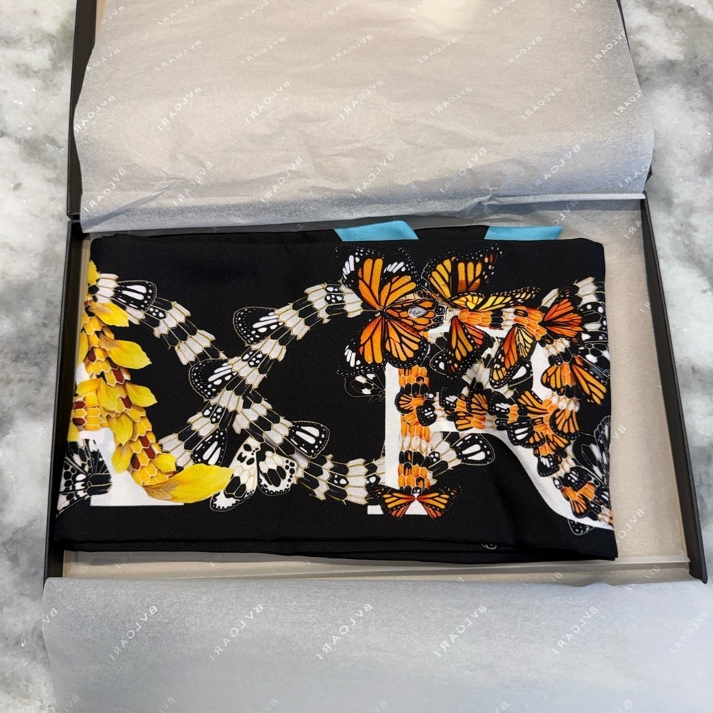 BVLGARI x Mary Katrantzou Butterfly Silk Scarf Limited Edition Collector Piece